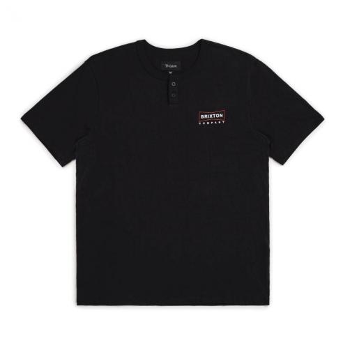 Brixton Wedge S/S Henley Black T-Shirt