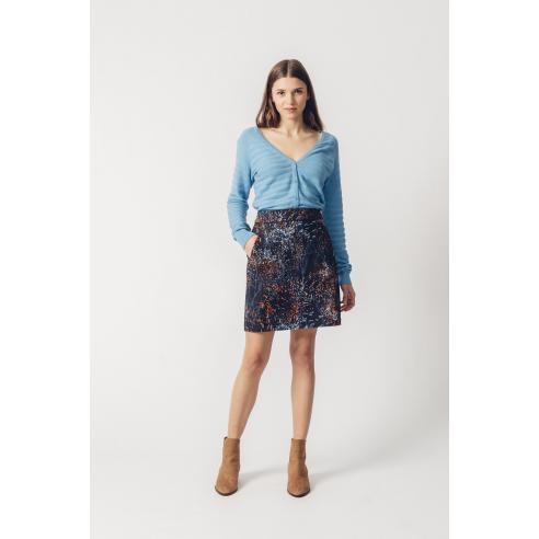 SKFK Basa Floral Blue Skirt