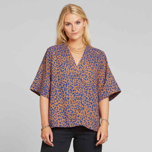 Dedicated Odense Leopard Light brown Blouse