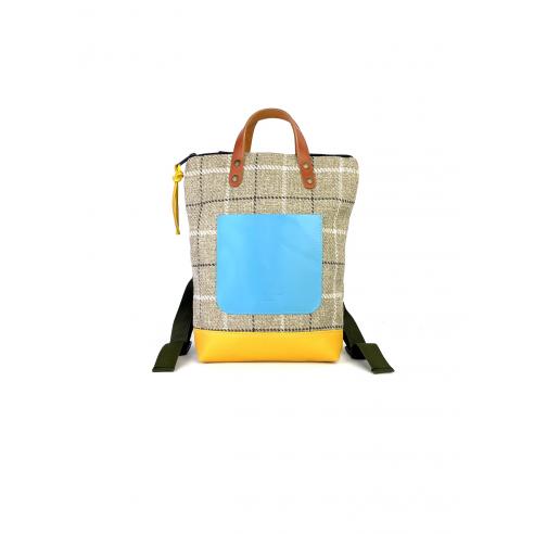 Daniel Chong Mini Yellow/Pattern/Cyan Backpack