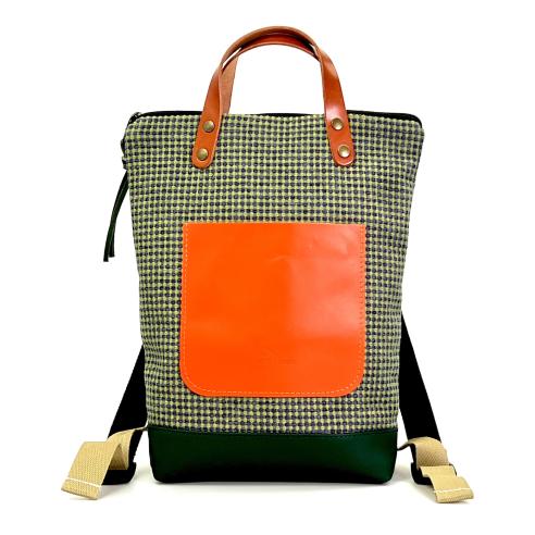 Daniel Chong Mini Black/Pattern/Orange Backpack