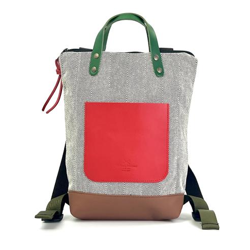 Daniel Chong Mini Brown/Pattern/Red Backpack