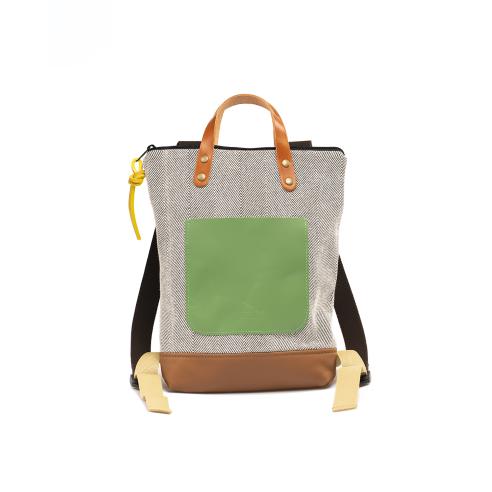 Daniel Chong Mini Brown/Pattern/Green Backpack