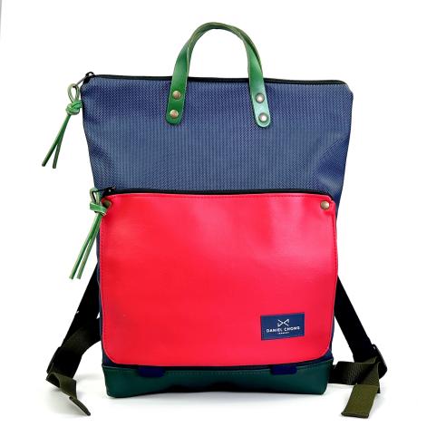 Mochila Daniel Chong Book Holder impermeable Green Forest/Navy/Red