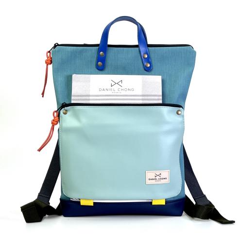 Daniel Chong Book Holder Waterproof Navy/Turquoise/Mint Backpack