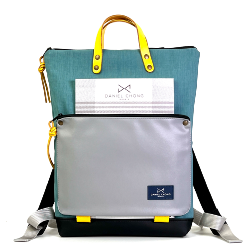 Daniel Chong Book Holder Waterproof Black/Turquoise/Grey Backpack