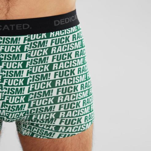 Boxer Dedicated Kalix Fuck Racism Forest Green