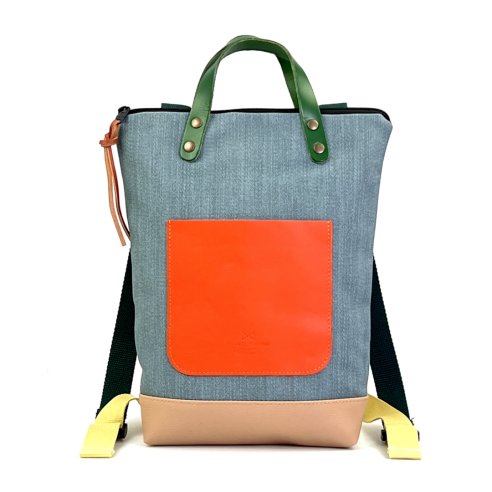 Daniel Chong Mini Waterproof Beige/Turquoise/Orange Backpack