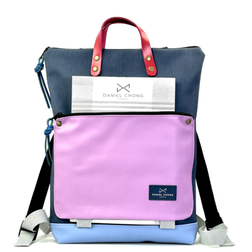 Daniel Chong Book Holder Waterproof Blue/Navy/Purple Backpack
