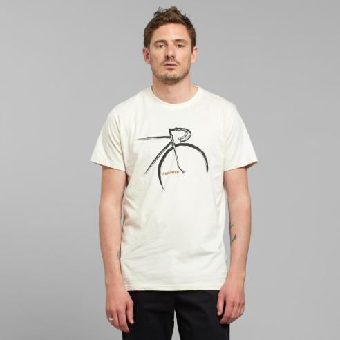 Dedicated Stockholm Side Bike Oat White T-Shirt