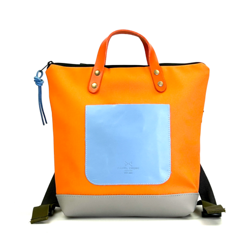 Daniel Chong Square Mini waterproof DZ Grey/Orange/Blue Backpack