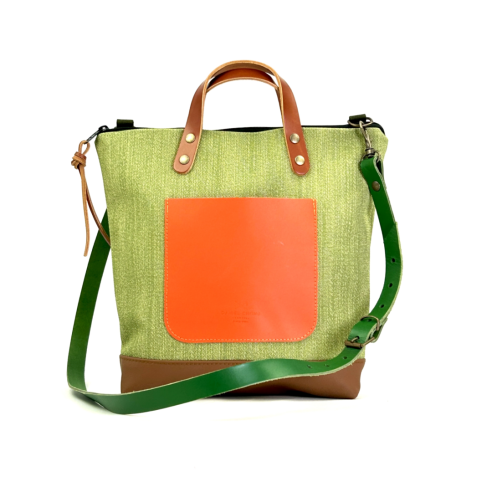 Daniel Chong Square Waterproof Brown/Green/Orange Shoulder bag