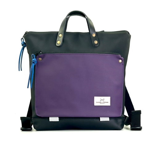 Daniel Chong Book Holder Squared Waterproof DZ Black/Black/Purple Backpack